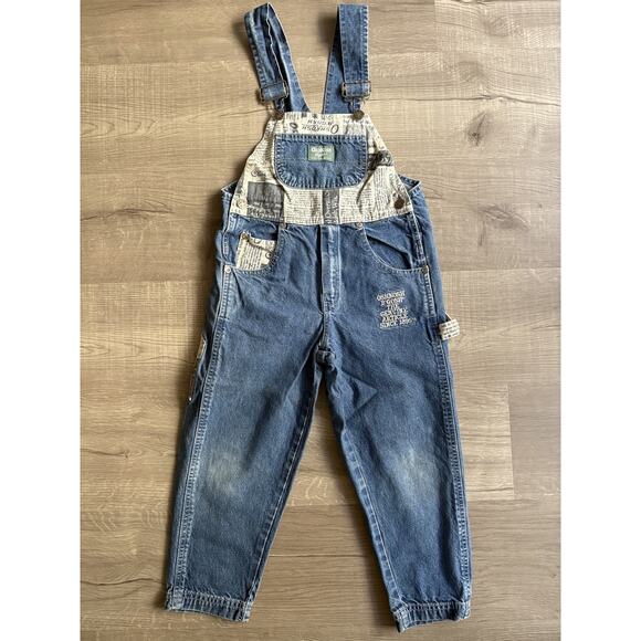 Vintage Oshkosh B’Gosh Vestbak Overalls 5T Newsprint Embroidered, HTF, paper tag - Picture 1 of 15